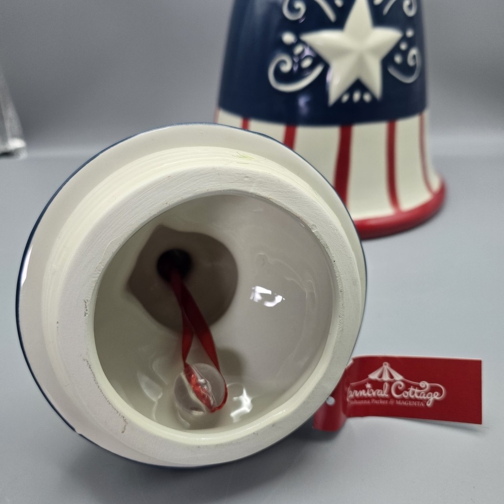 Johanna‎ Parker Carnival Cottage Mr Liberty Bell Cookie Jar Patriotic Canister - Picture 16 of 16
